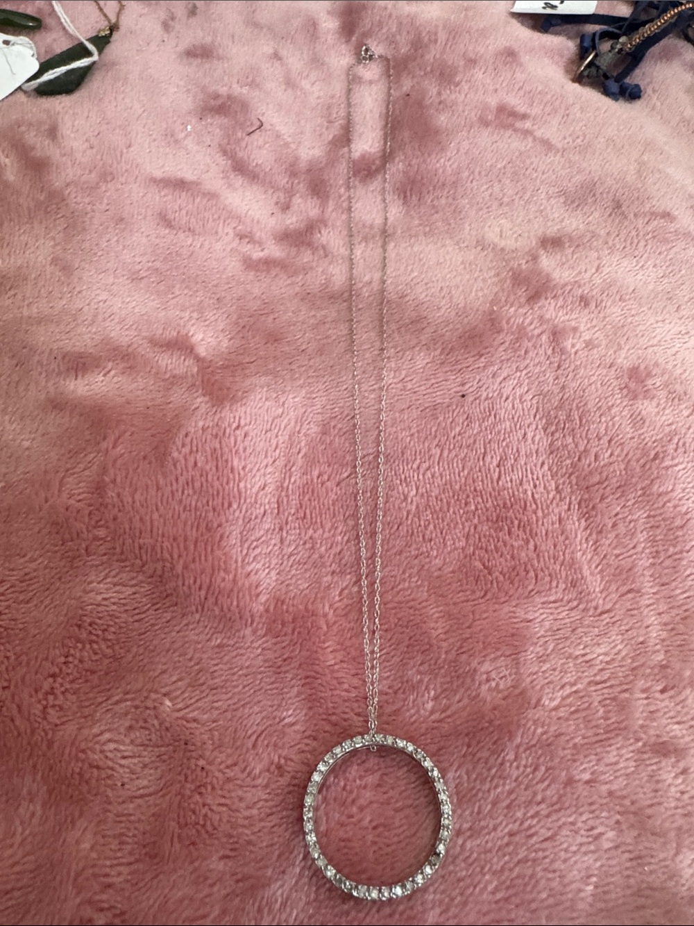 10k  Crystal Circle Pendant Necklace - Women's Jewelry